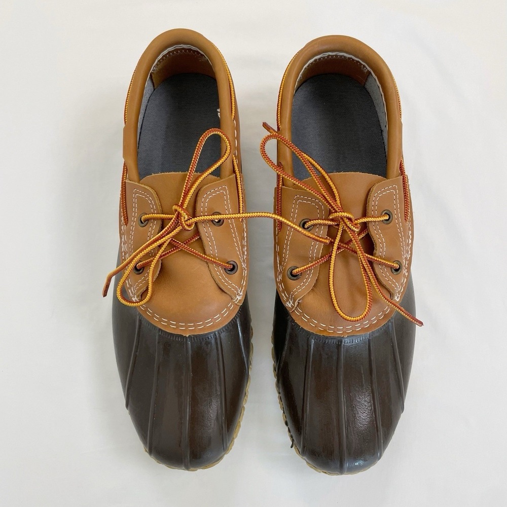 LL Bean Rubber Moc Low Duck Boots Tan Brown Men's Size 12 Maine USA Bean Boots